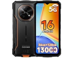 DOOGEE Fire 7 Robuuste Smartphone - IP68/IP69K Outdoor Telefoon - Dual SIM 5G - 6GB RAM - 128GB ROM - 13000mAh 18W - Android 15 - 6,6 inch - 64MP AI-camera - NFC, GPS, OTG - Oranje