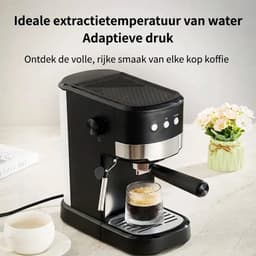 Espressomachine 15 Bar – Koffiezetapparaat met Melkopschuimer - Hogedruk Espressomachine voor Thuis - Krachtige Stoomfunctie voor Cappuccino en Latte Macchiato — thumbnail 2