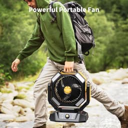 G&G ventilator - Tafelventilator - Accu - 26-126 uur - 8 snelheden - USB - Noodverlichting - Afstandsbediening - Camping - Bouw — thumbnail 2