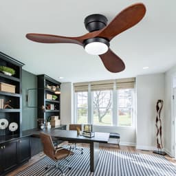 36 inch Ventilator - 3 CCT Verlichting - Afstandsbediening - 6 Snelheden - 3 Massief Houten Bladen - Omkeerbare Rotatie — thumbnail 3
