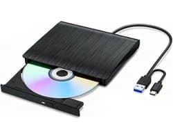 Externe CD‑DVD Drive - USB 3.0 - Draagbare CD‑DVD ±RW optische drive - CD‑brander en lezer - Geschikt voor laptop‑desktop‑Mac OS‑Linux‑Windows 11‑10‑8‑7