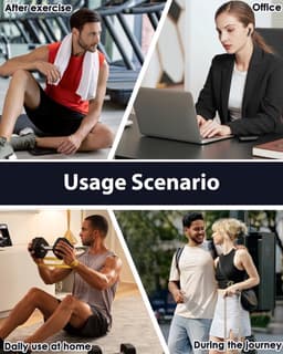Diep weefselmassagepistool, 6-standen rug- en nekpercussiemassage, 4-kops draadloos spiermassageapparaat, pijnverlichting, Type-C-oplaadbaar, reisformaat — thumbnail 5