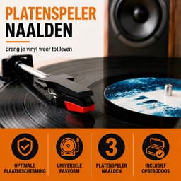 Pinguïn Records - Platenspeler Naald - Universele Vervangnaalden - Stylus voor Vinyl Platenspeler - StylusPro Triple - Set van 3 - Inclusief Opbergdoos — thumbnail 2