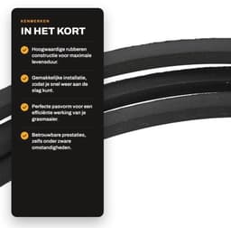 Grasmaaier Riem Rubber 223,5 cm - Vervanging voor 38/44 inch Zitmaaiers - OEM 4L880/144200/131290 - 1/2 inch Breedte - Duurzaam Materiaal - Maaier Riem — thumbnail 5