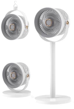 KZQ Statiefventilator - Ventilator Staand - Herlaadbaar - 5 Windsnelheden - 4 Verstelbare Hoogtes - Voor Thuis En Kantoor - Grijs — thumbnail 1