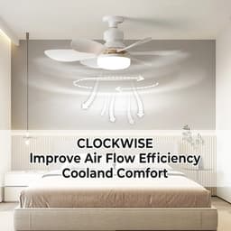 MakkelijkMooi Plafondventilator - Lamp met Ventilator - E27-Fitting - Handige Afstandsbediening - Energiezuinige LED-verlichting — thumbnail 5