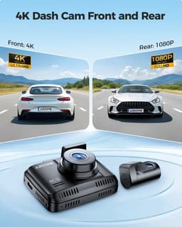 Dashcam Auto Voor en Achter - 4K UHD - GPS - WiFi 6 - Nachtzicht - Parkeerbewaking — thumbnail 2