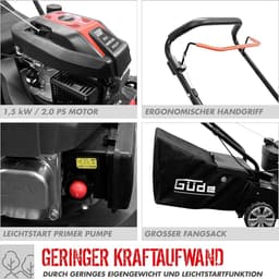 Benzine grasmaaier - Graskantmaaier Mulcher - Middelgrote gazons maaien - Lichtgewicht en manoeuvreerbaar - 40 cm snijbreedte - Zwart rood — thumbnail 5