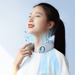 Nekventilator met TEC Koeling 4000mAh Zwart – Draagbare Bladloze Halsventilator met Halfgeleider Koeltechnologie, 3 Snelheden, LED Display en Sfeerverlichting – USB Oplaadbaar — thumbnail 5