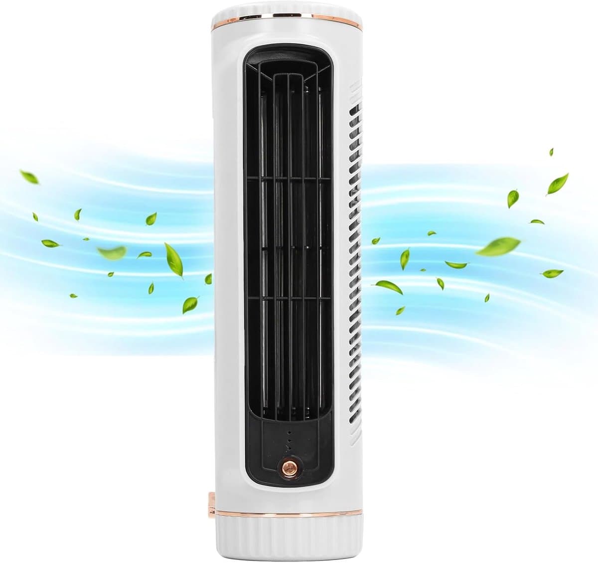 KZQ Draagbare torenventilator wit met 3 snelheden, horizontaal en verticaal instelbaar, geschikt voor kantoor, woonkamer en slaapkamer — afbeelding 1