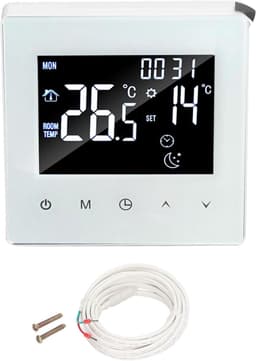 Digitale Thermostaat - Programmeerbare Regelaar - Vloerverwarming Instellen - LCD Weergave - 89 x 86 mm - Wit — thumbnail 5