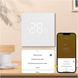 Slimme Thermostaat - Digitale Regelaar - Vloerverwarming Regelen - App Bediening Mogelijk - 3A - Wit — thumbnail 3