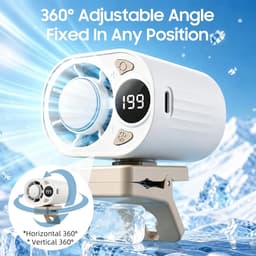Autoventilator met clip, oplaadbaar via USB, miniventilator, 199 windsnelheden, stille draagbare autoventilator, 360° draaibaar — thumbnail 2