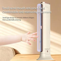 Staande torenventilator USB oplaadbaar, multifunctionele bladloze bureauventilator voor scherm, muur en tafel, stille ventilator voor slaapkamer kantoor studentenkamer, verstelbare luchtuitlaat, grote luchtvolume, crème roségoud design — thumbnail 4