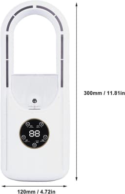 Ventilator - Bureauventilator zonder bladen - 6 snelheden - Verneveling + timer USB - Wit — thumbnail 2