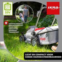 IKRA accu-grasmaaier ICM 2033 met mulch-functie, inclusief 2 x 20V accus en oplader — thumbnail 2