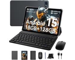 ExcitPower T80 - Tablet - 18GB RAM - 128GB ROM - 6000mAh - Android 16 - Bluetooth 5.0 - Grijs