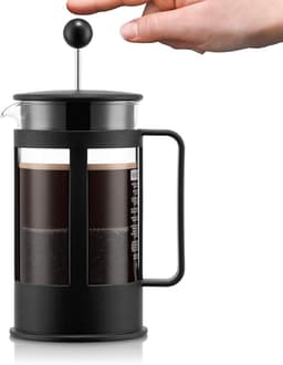 PromoHome French Press Koffiezetapparaat 1L - 8 Kopjes, Borosilicaatglas & RVS, Vaatwasserbestendig — thumbnail 4