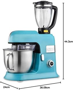 Keukenmachine XL - Mixer Kneedrobot - Bakken en Mixen - Planetaire Beweging - 6.5 Liter Kom - Blauw — thumbnail 2
