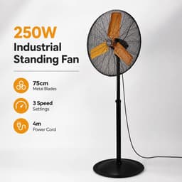 Lifero Staande Ventilator 250W - Ventilatoren - Verstelbaar 3 Standen - Industriële Ventilator - Koelventilator op Statief - Ventilatie — thumbnail 2