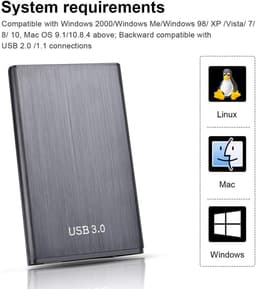 Externe harde schijf - Draagbare opslag - Gegevens opslaan - USB 3.0 snelheid - 500 GB - Rood — thumbnail 4