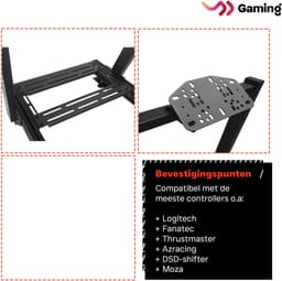 VDD Gaming On Sim Racing Cockpit – Black on Black - Aluminium — thumbnail 5