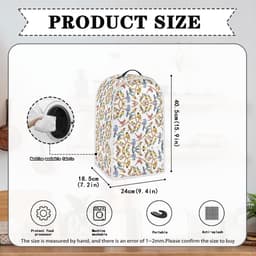 Keukenmixerhoes - Apparaatbeschermer - Keuken Organisatie - Met handvat - 40 cm lengte - Vogelpatroon — thumbnail 2