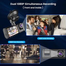 Auto Camera - Rijrecorder - Veiliger Rijden - 3-kanaals HD - 2 inch scherm - Zwart — thumbnail 3