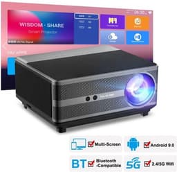 Mini Beamer - Projector - Digitale Beamer - Draagbaar - 1080P Projector - 4K Full HD - Met Auto Focus - 21000LM - 2500ANSI - AC100-240V / 50-60Hz - Android System - 205W - Zwart — thumbnail 4