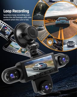 SnelShoppen - 5-Kanaals Dashcam 1080p + 480p Cabinecamera, Auto Rijrecorder met Loopopname, 24-Uurs Parkeermonitor, Bewegingsdetectie, Nachtzicht — thumbnail 4