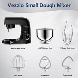 Keukenmachine - Standmixer Mixer - Bakken Ingrediënten Mengen - Krachtige Motor - 45 Liter - Zwart — thumbnail 3