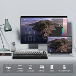 AULA F75 MAX - Zwart/Grijs - Mechanisch Draadloos Toetsenbord - RGB - 75% - QWERTY - Gaming Keyboard - Leobog Reaper Switch — thumbnail 5