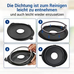 Afdichting Keukenmachine - Dekselring Kom - Voorkom Lekken - Perfecte Pasvorm - 184 mm Diameter - Zwart — thumbnail 2