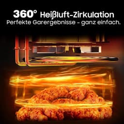 Heteluchtfriteuse XXL - Airfryer Frituurpan - Gezond Koken - 9 Liter XL Capaciteit - 2350 Watt - Zwart — thumbnail 3