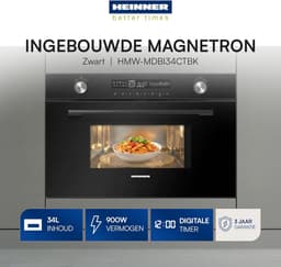 Inbouw Magnetronoven - Magnetron Grill Convectie - Snel Eten Bereiden - Digitale Touch Bediening - 34 Liter - Zwart — thumbnail 3