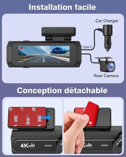 Dash Cam - Autocamera Rijcamera - Veilig Rijden - 4K en 1080P - 1 stuk - Zwart — thumbnail 5
