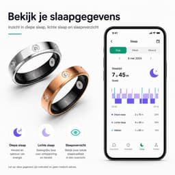 DrPhone RingSense Elegance Slimme Ring - Smart Ring - IP68 - Stappenteller - Goud - EU Maat 61 — thumbnail 5