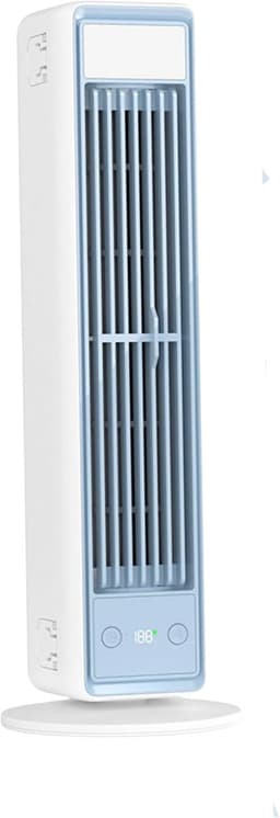 Novendo Goods - Kleine Torenventilator bladloos met luchtkoeling - 35 cm hoog - Stille ventilator met sterke luchtstroom voor kantoor en thuis - Draagbare aircooler — thumbnail 1