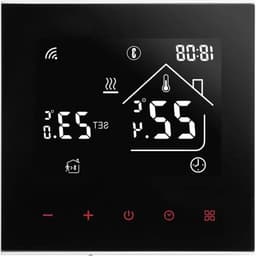 Slimme Thermostaat - Verwarming Regelunit - Comfort Thuis - App Bediening - 86 x 86 mm - Zwart — thumbnail 1