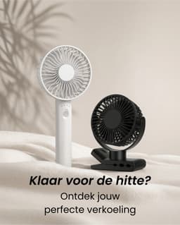 Air & Flow Mini Ventilator - Krachtige Draadloze Fan op Batterijen - USB-C Oplaadbare Ventilator - Draadloos & Oplaadbaar - voor Bureau, Auto, of naast je bed - Wit — thumbnail 4