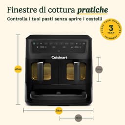 Luchtfriteuse 132L - Heteluchtfriteuse Airfryer - Gezond Koken - Tri-zone Technologie - 136 Liter - Zwart — thumbnail 3