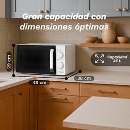 Magnetron - Oven Verwarming - Snel opwarmen - 25 liter inhoud - 850 W - Wit — thumbnail 2