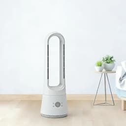 Ventilator - Torenventilator - Luchtzuivering - Elektrische Ventilator - Bladloos - Ultra Stil - 8 Windsnelheden - Armomafunctie - Met Afstandsbediening - Timerfunctie - Zilver - Modern Design - Bureau - Slaapkamer - Woonkamer - Kantoor — thumbnail 1