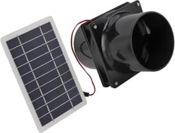 Afzuigventilator op Zonne-energie - Zonnepaneel Ventilator - Efficiënte Koeling - 10W Vermogen - 19 x 13 x 13 cm - Zwart — thumbnail 4
