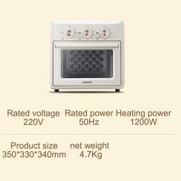 Heteluchtoven Airfryer - Combinatie Oven - Veelzijdig Koken - 360 Graden Circulatie - 15 Liter Capaciteit - Gebroken Wit — thumbnail 3