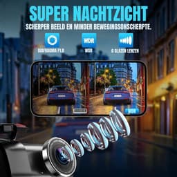 QORA® Dashcam voor Auto Voor en Achter - Dashcam - Zwart - 4cm x 10cm x 5cm — thumbnail 3