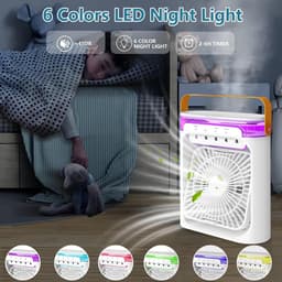 Mobiele airconditioner - 4-in-1, mini-airconditioning, draagbaar, mini-persoonlijke luchtkoeler, USB, ventilator, 3 instelbare snelheden, luchtkoeler voor thuis/kantoor/outdoor - wit [Energieklasse A+++] — thumbnail 2