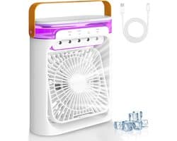 Mobiele airconditioner - 4-in-1, mini-airconditioning, draagbaar, mini-persoonlijke luchtkoeler, USB, ventilator, 3 instelbare snelheden, luchtkoeler voor thuis/kantoor/outdoor - wit [Energieklasse A+++]