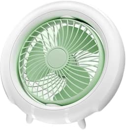 Tafelventilator - Tafelventilator draadloos - Draagbare oscillerende ventilator - 180 graden automatische oscillatie - Drie snelheidsstanden - Stil ontwerp - Met nachtlampje - Kan aan de muur worden gemonteerd of op een bureau worden geplaatst — thumbnail 1