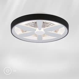 BRIlONER Air - Plafondventilator met RGB verlichting - LED plafondlamp met ventilator - dimbaar - 5 snelheden - ventilator lamp zomer- en wintermodus - RGB & CCT - Ø48cm - zwart — thumbnail 4